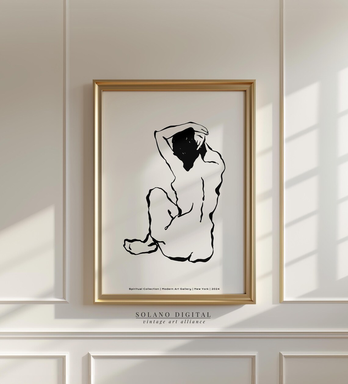Minimalist Nude Line Art Female Body Wall Black And White Modern Boho Bedroom Decor