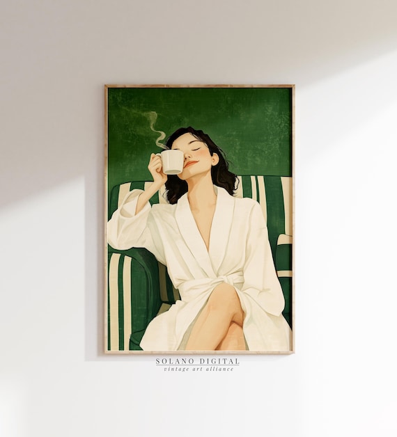 Abstract People Coffee Lover Wall Art Print