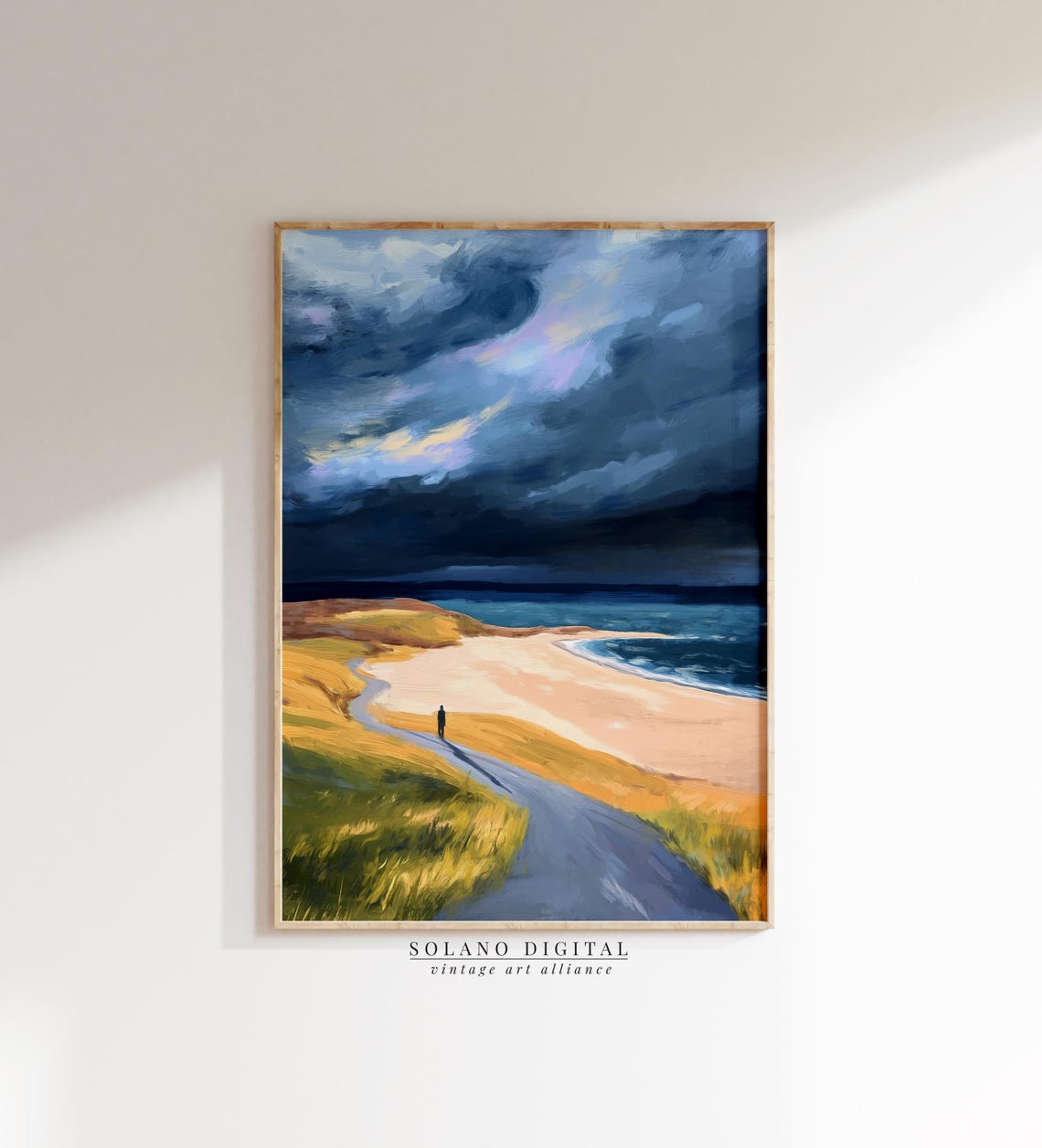 Minimal Wall Art Moody Coastal Abstract Painting Large Print Instant Minimalist Beach For Living Room