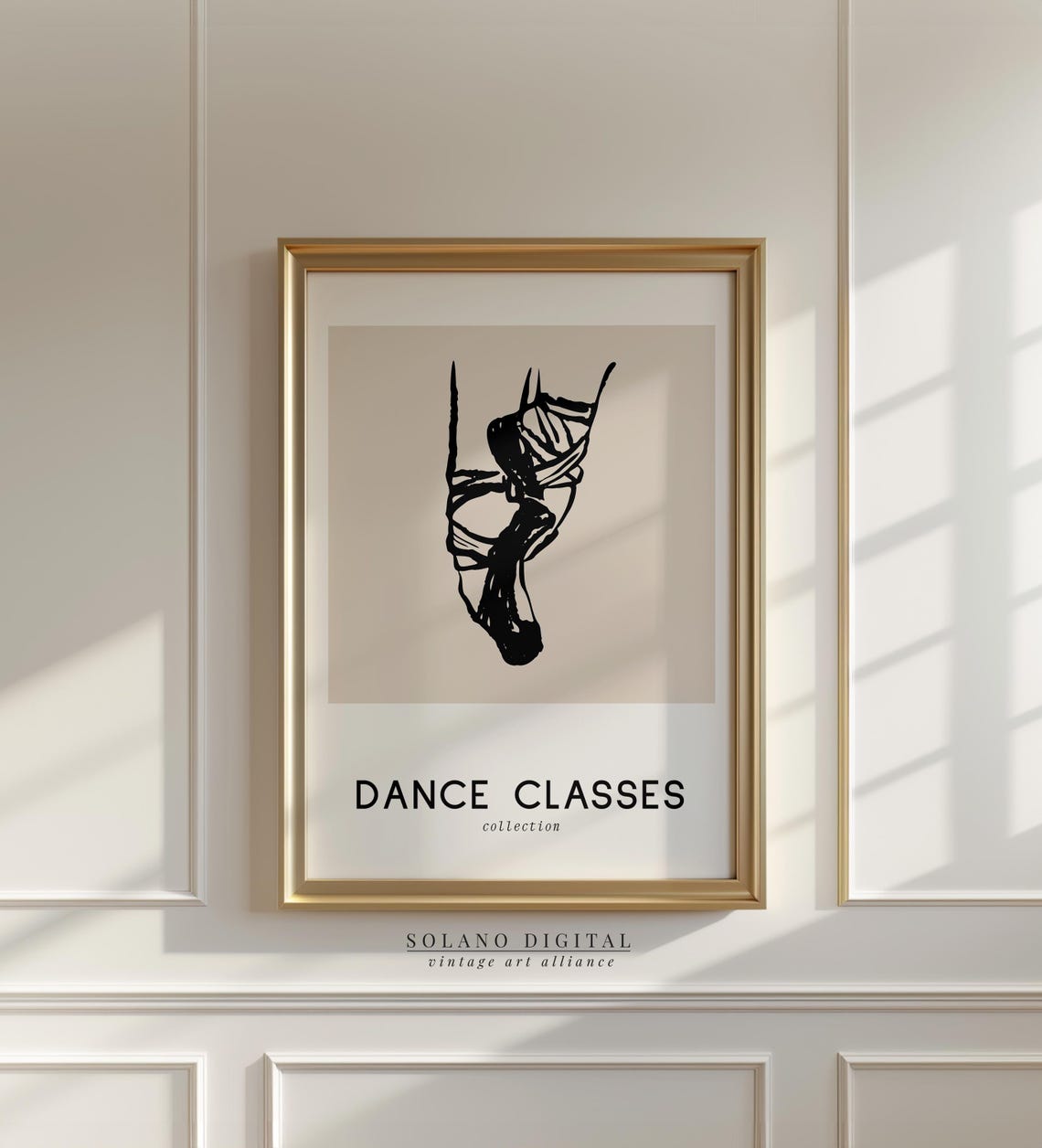 Ballet Pointe Shoe Minimalist Ink Drawing Dance Class Poster