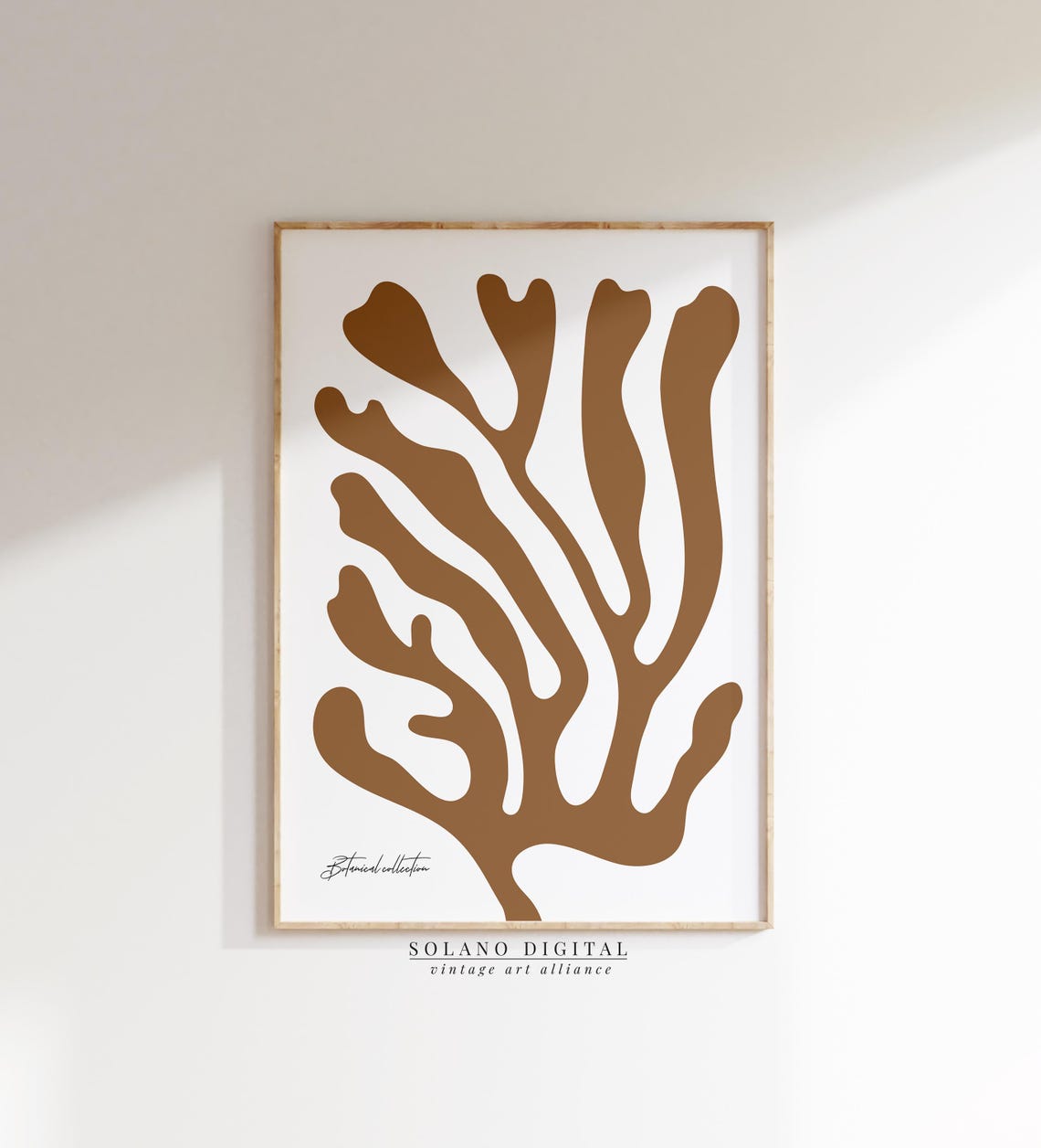 Warm Brown Coral Branch Abstract Botanical Collection Poster