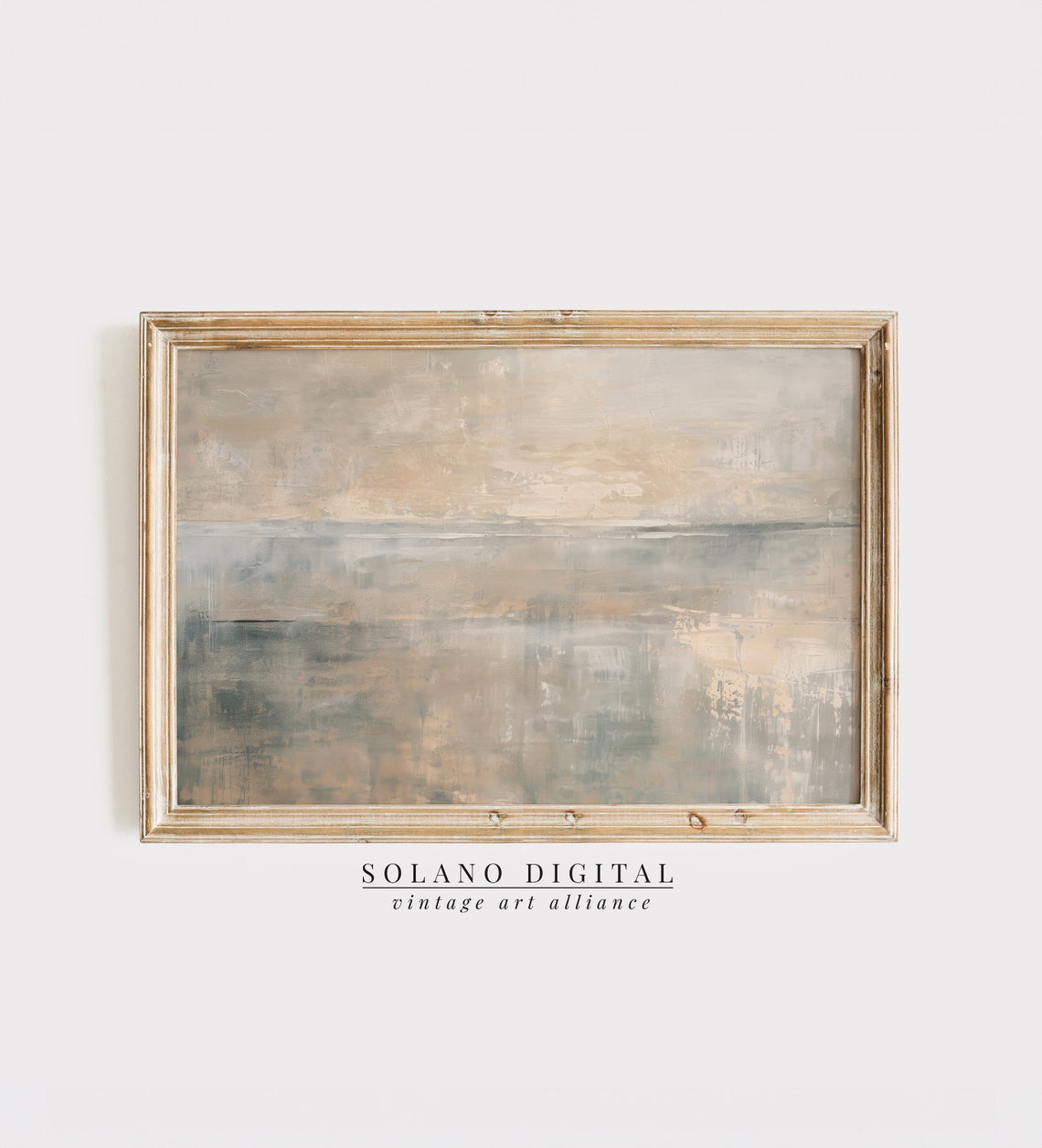 Muted Neutral Abstract Coastal Seascape Calm Ocean Art Poster
