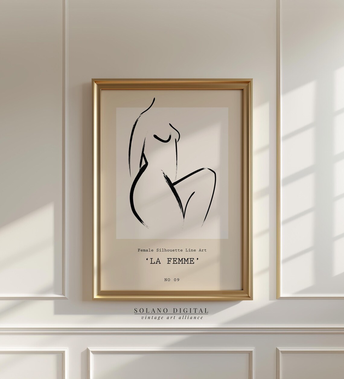 La Femme Female Silhouette Line Art Modern Minimalist Art Print