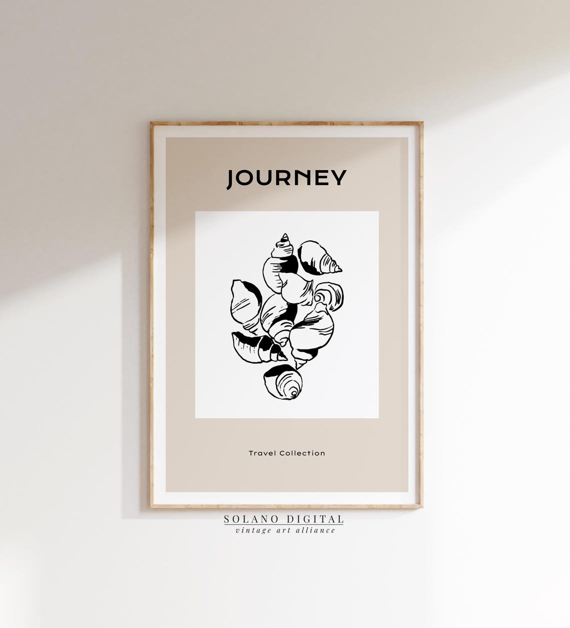 Journey Seashell Collection Minimalist Coastal Line Artwork Poster