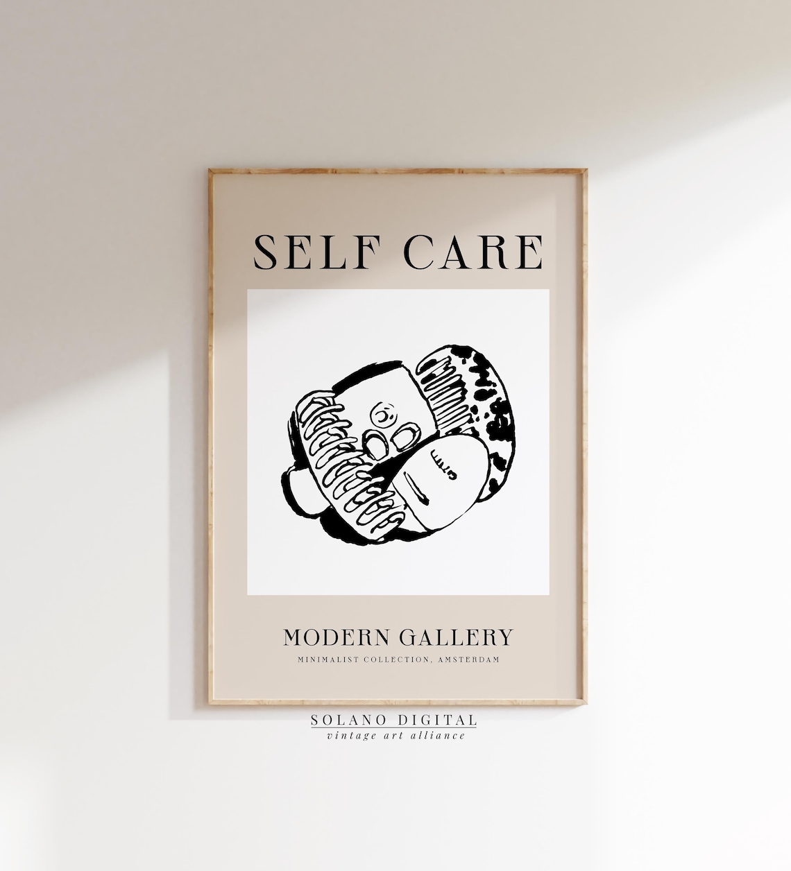 Self Care Hair Claw Clip Illustration Minimalist Gallery Wall Poster