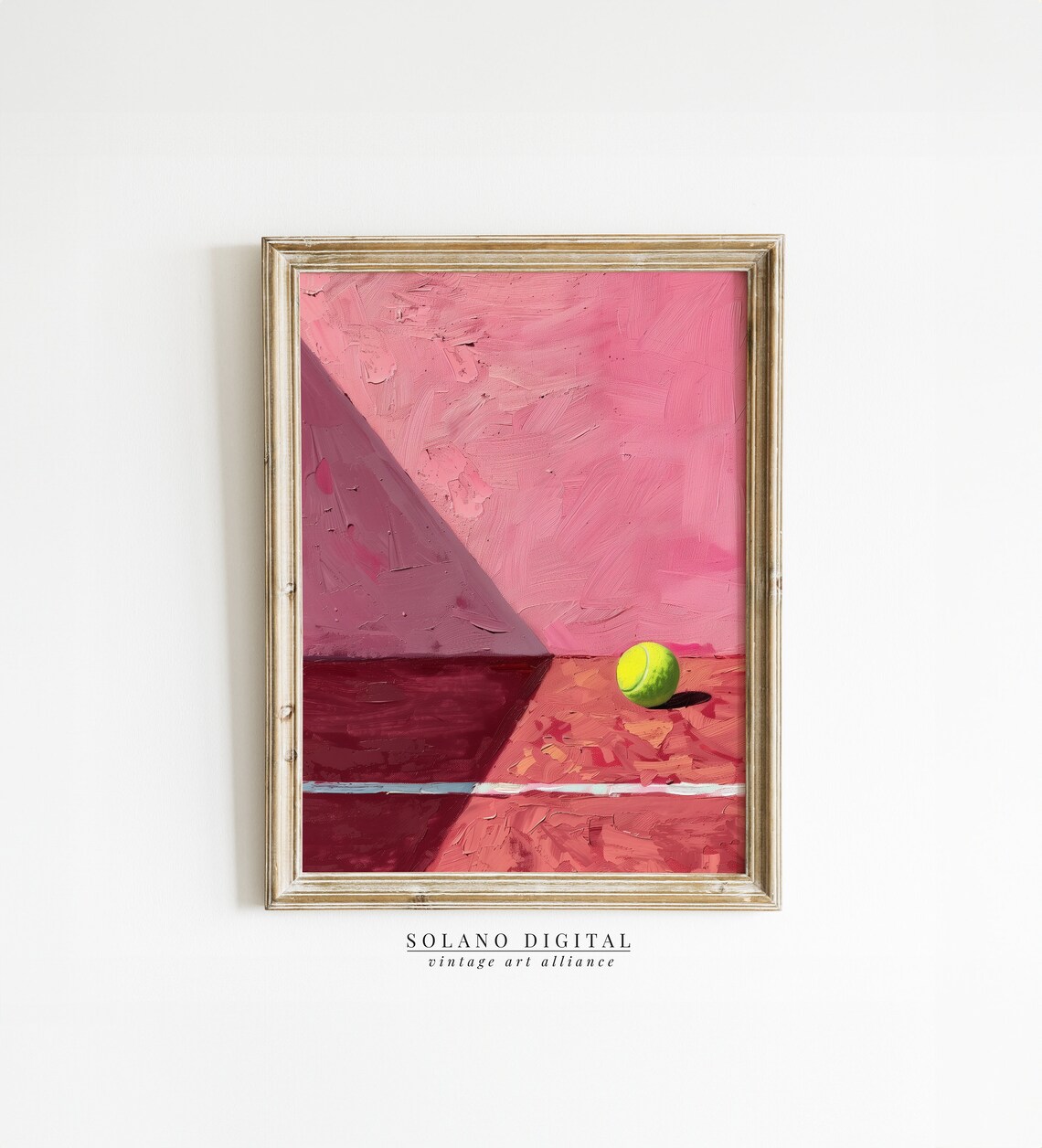 Pink Tennis Art Print, Sports Gift For Her