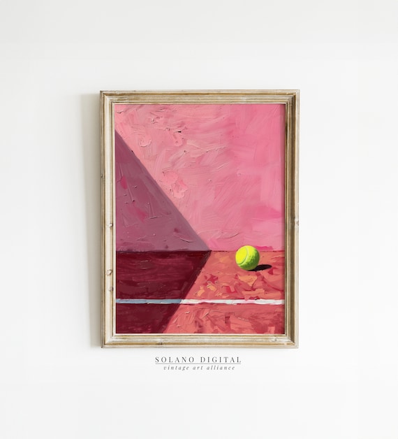 Pink Tennis Art Print, Sports Gift For Her