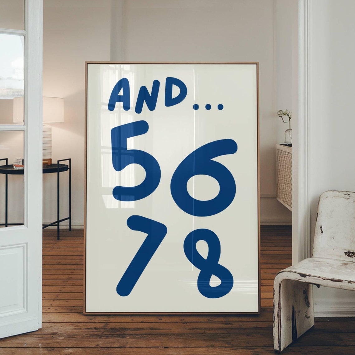 And 5 6 7 8 Navy Blue Cream Dance Studio Motivational Poster