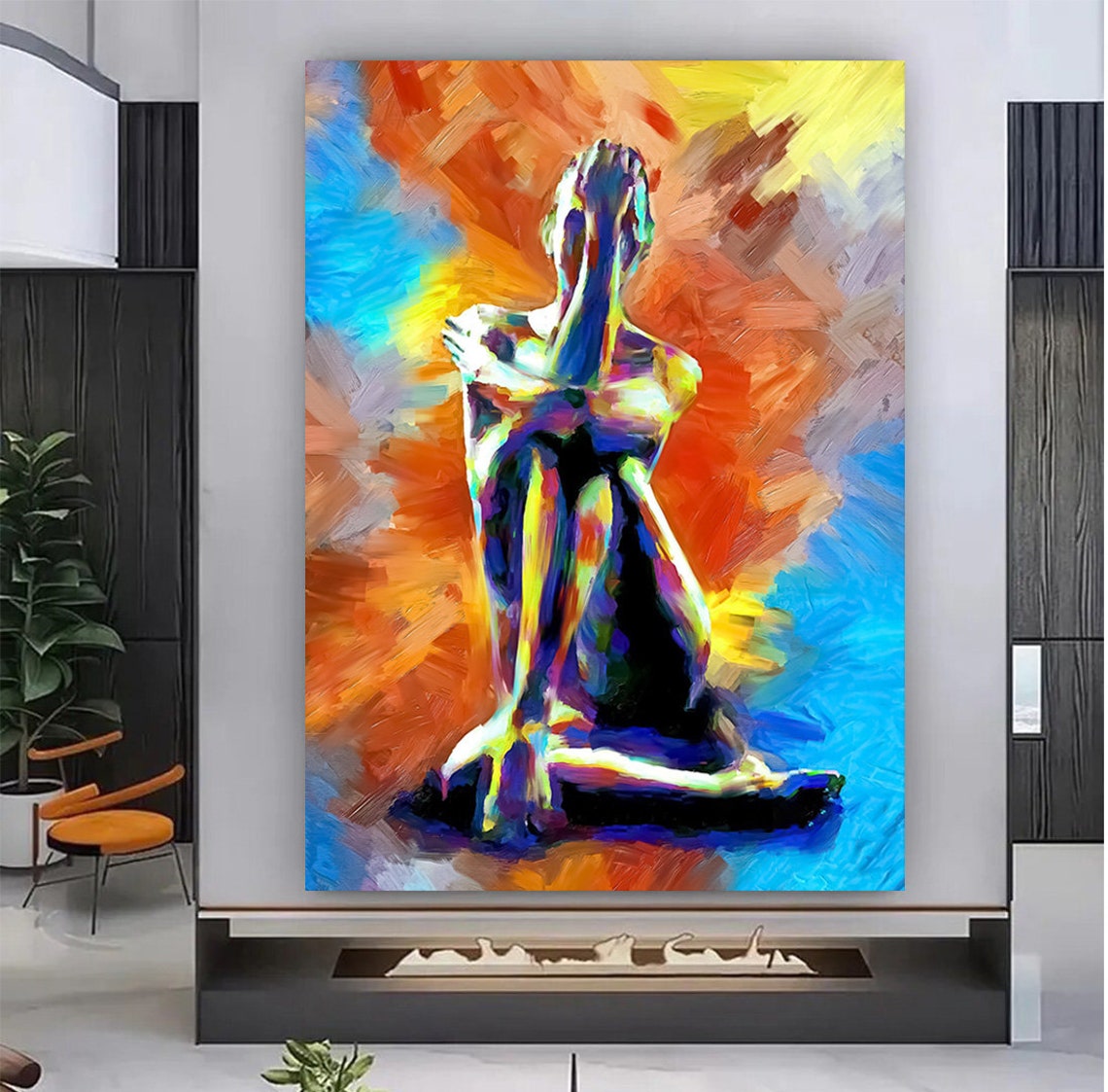 Colorful Nude Woman Painting Sexy Woman Art Erotic Wall Art Abstract Nude Art Nude Woman Art - Image 5