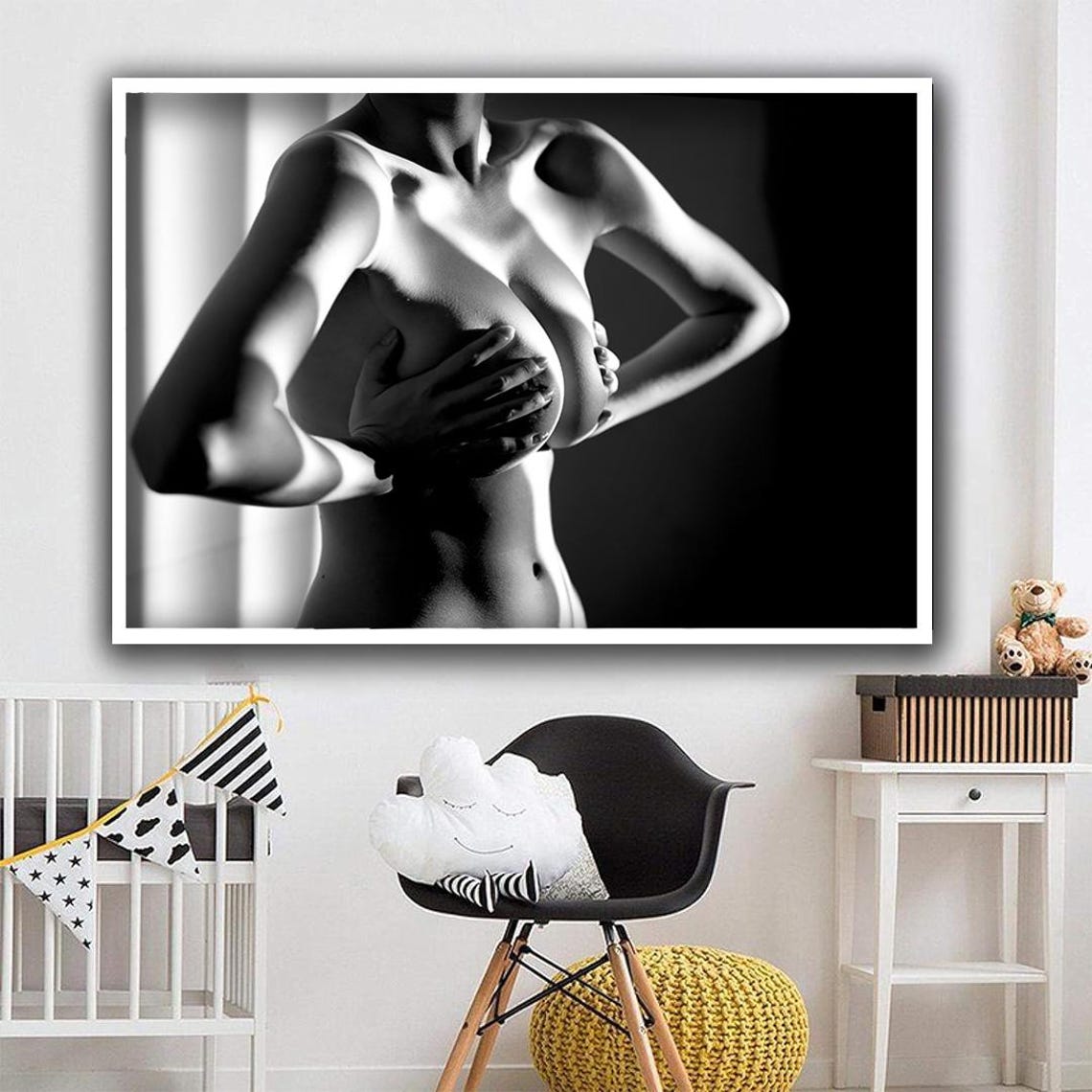 Black and White Artistic Nude Torso Fine Art Photography Print - Image 4