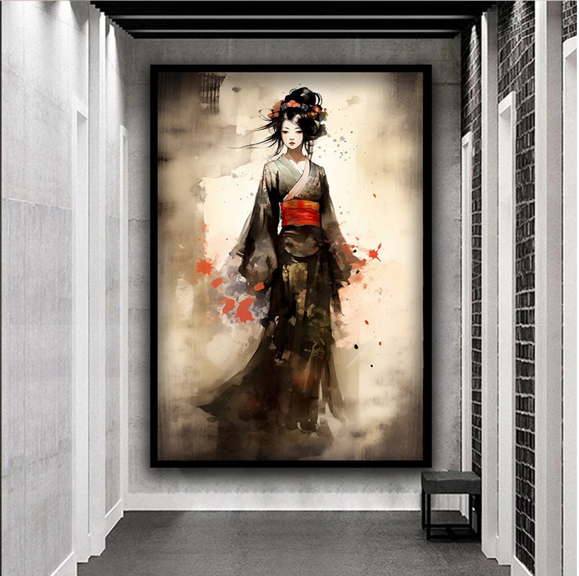 Japanese Woman Print Geisha Wall Art Japan Woman Wall Decor Japanese Style Painting Ethnic Woman Art Woman Art Print - Image 3