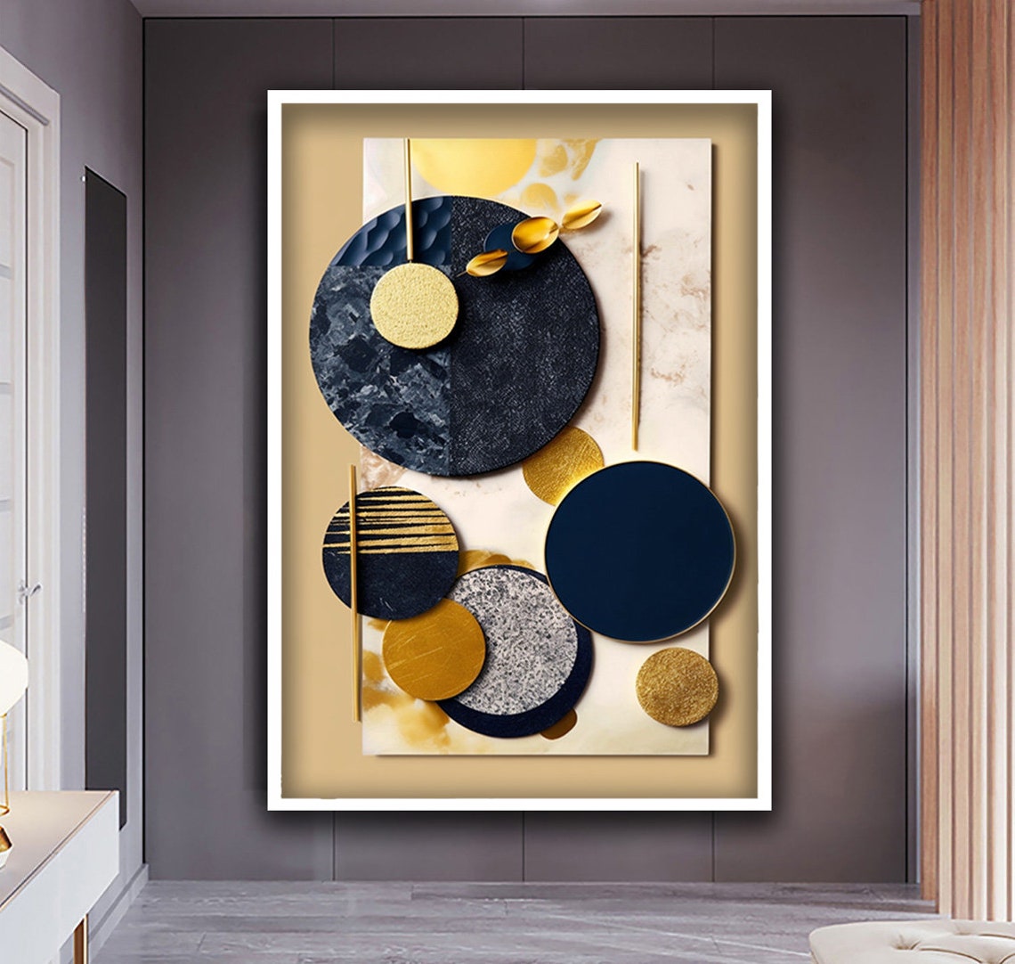 Gold Black Abstract Circles Geometric Modern Luxury Wall Art Poster - Image 5