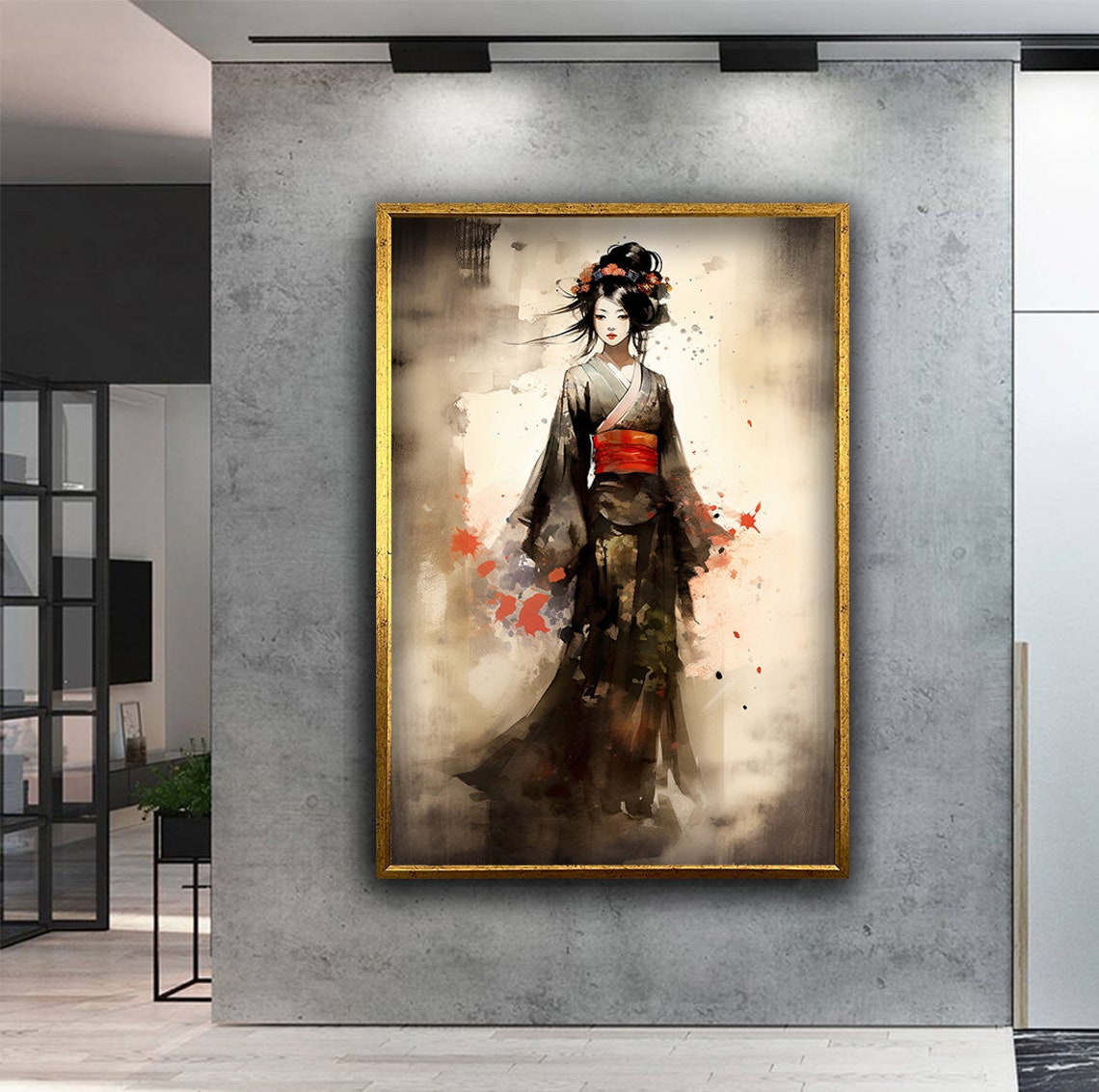 Japanese Woman Print Geisha Wall Art Japan Woman Wall Decor Japanese Style Painting Ethnic Woman Art Woman Art Print - Image 2