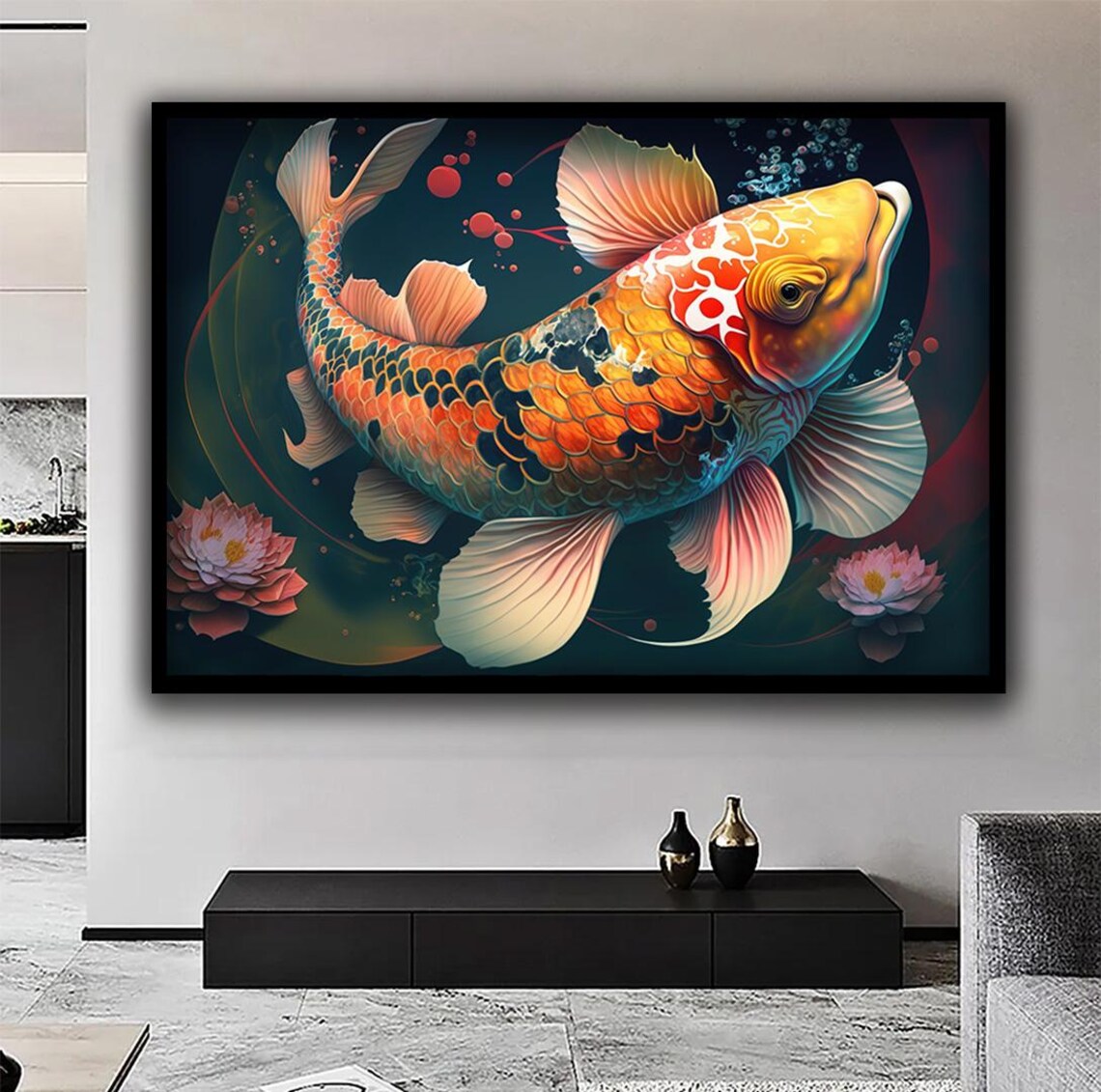 Goldfish Print Orange Goldfish Wall Art Aquarium Decor Ocean Theme Fish Home Decoration Unique Gift Idea For Fish Lovers - Image 2