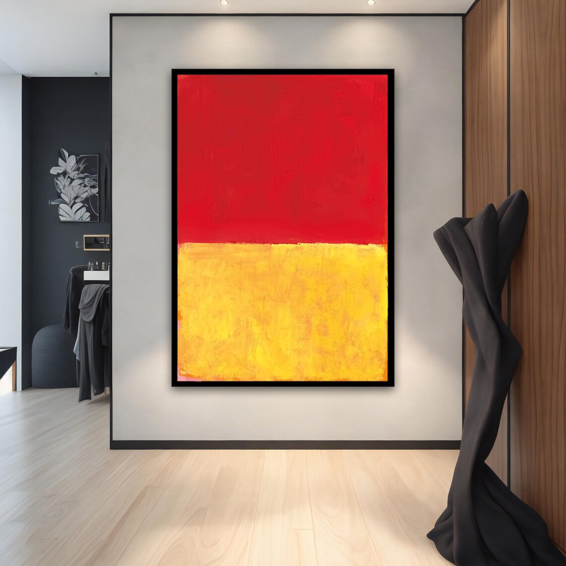 Rothko Style Red and Yellow Color Field Abstract Art Wall Poster - Image 2