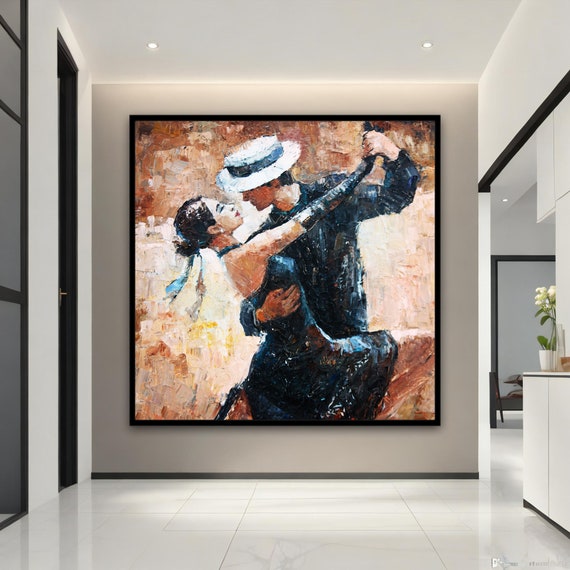 Dance Painting Intimate Dance Art Tango Dance Wall Art Couple Dance Painting Dancing Painting Print