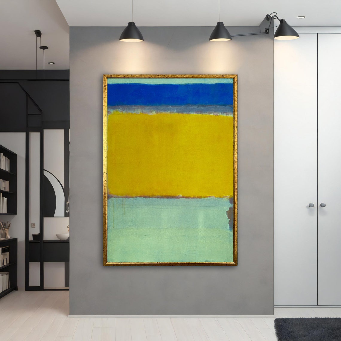Rothko Style Blue Yellow Green Color Field Abstract Wall Poster
