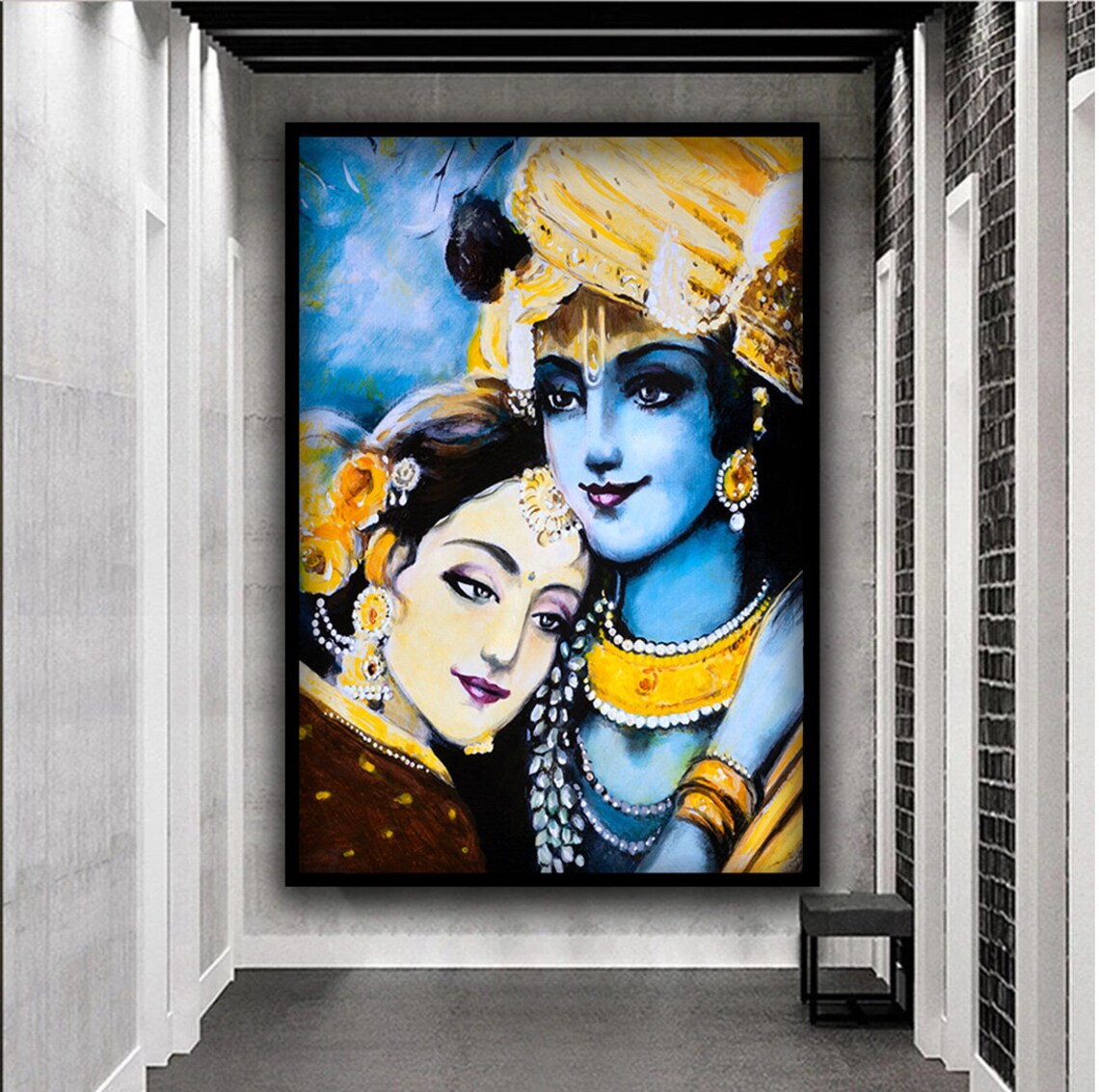 Indian Women Wall Art Blue Indian Woman Art Indian Art Print Woman Poster Wall Decor Ethnic Painting - Image 5