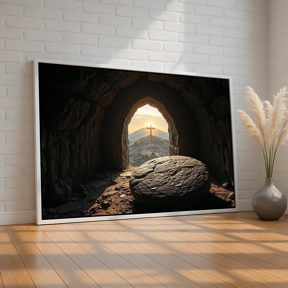He Is Risen Resurrection Cross Art Print
