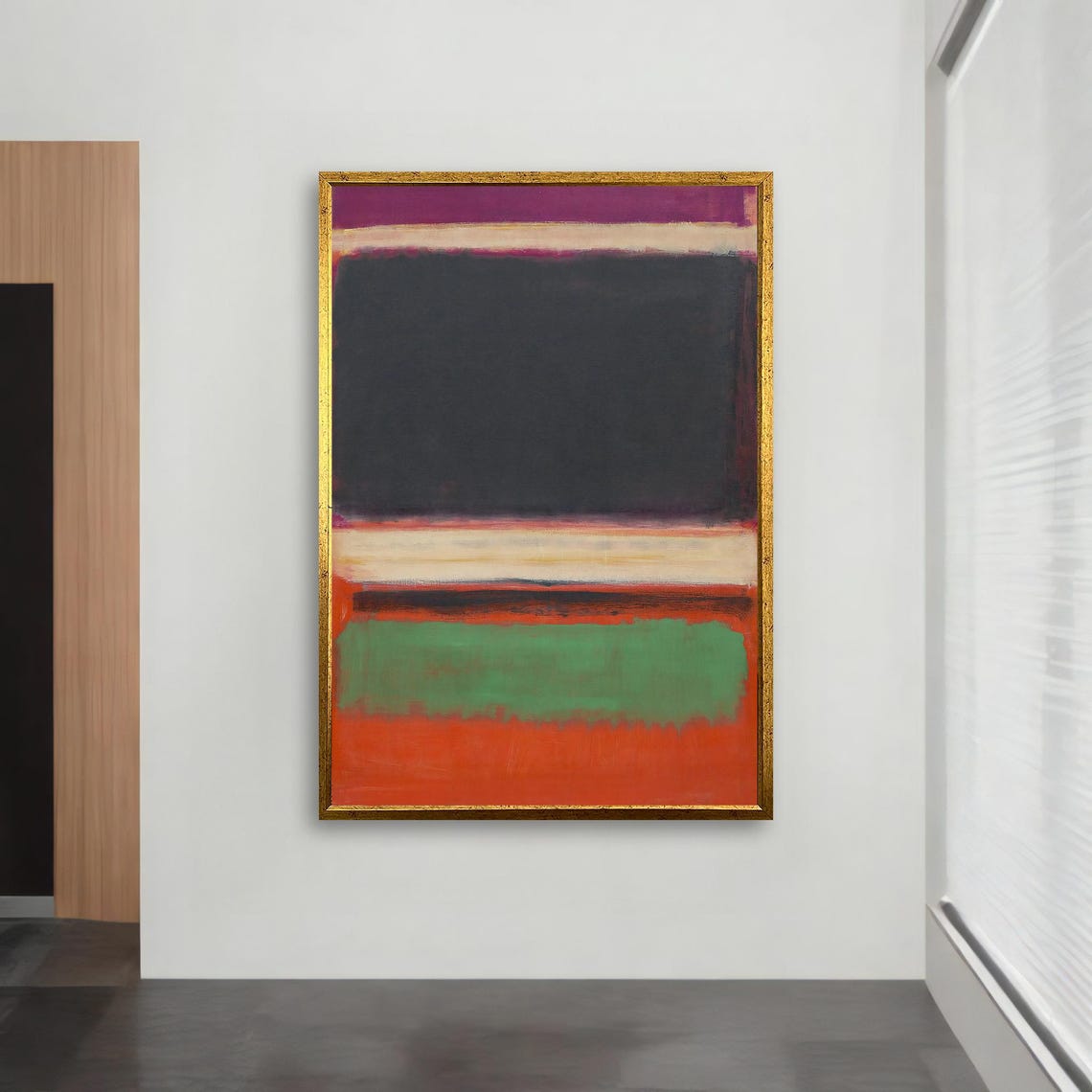 Rothko Style Black Green Red Modern Color Field Abstract Poster - Image 3