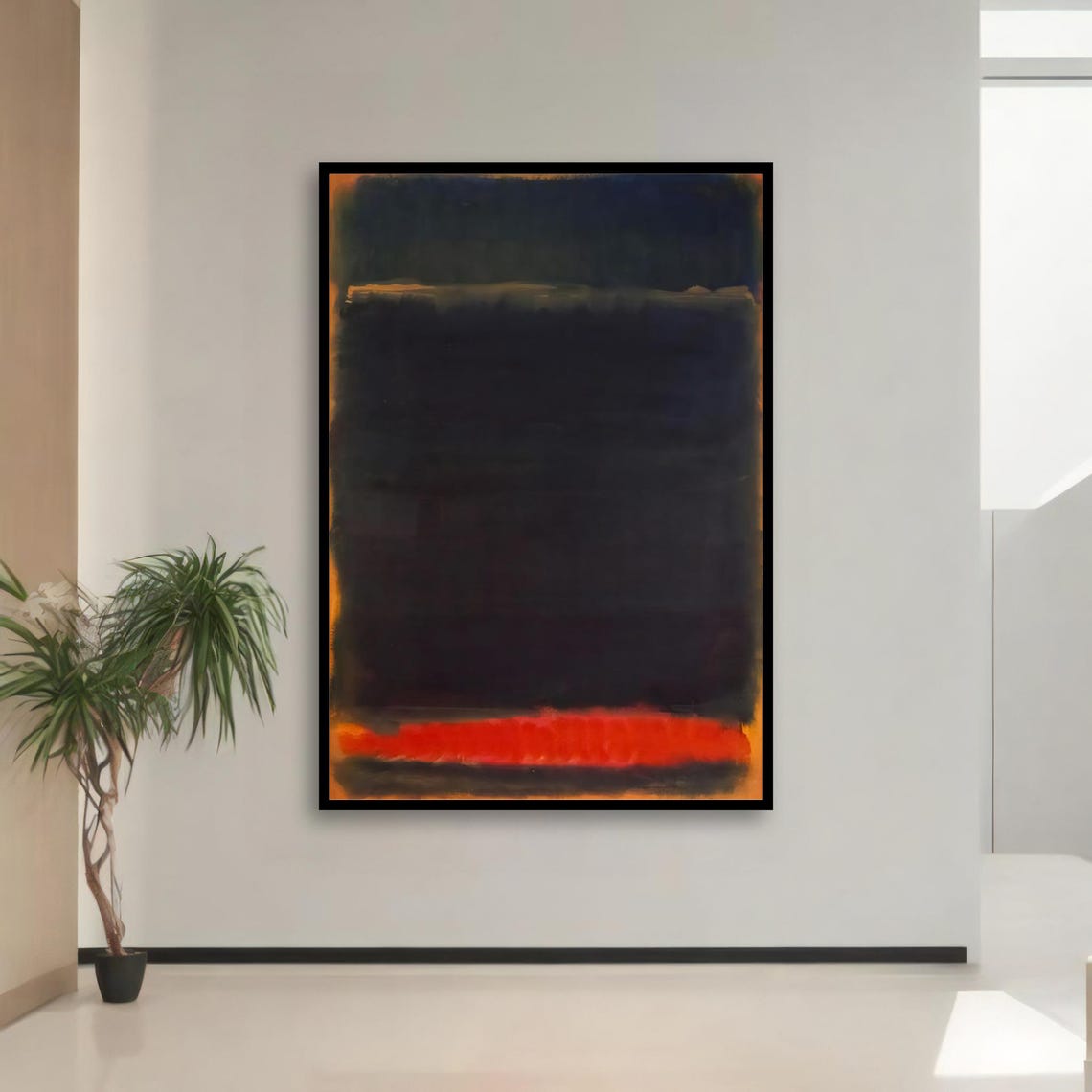Rothko Style Dark Navy Orange Abstract Color Field Art Poster - Image 3