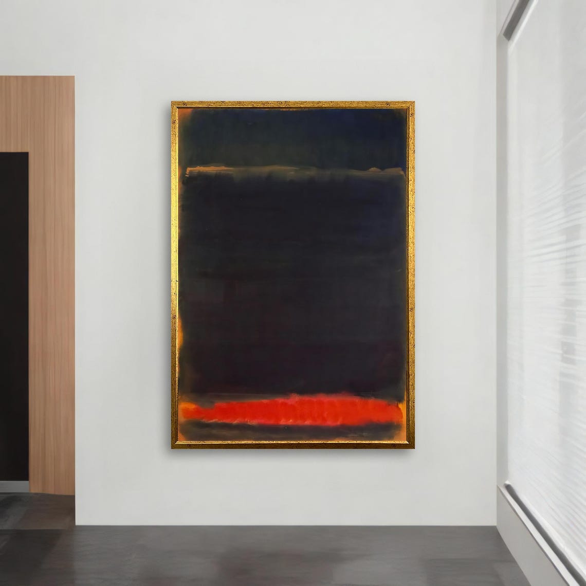 Rothko Style Dark Navy Orange Abstract Color Field Art Poster - Image 2