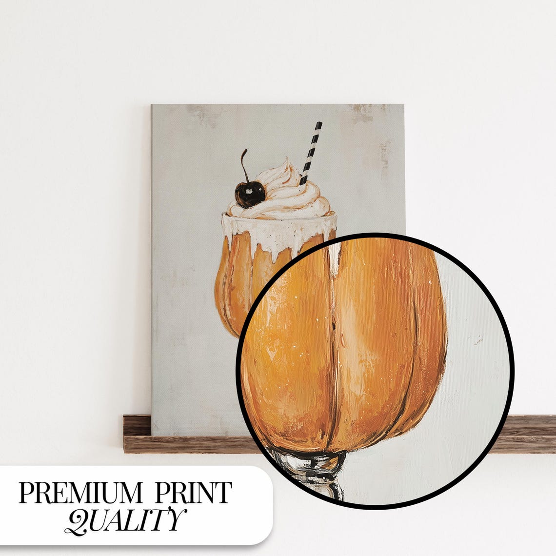 Pumpkin Spice Milkshake with Whipped Cream Fall Dessert Art Poster - Image 4