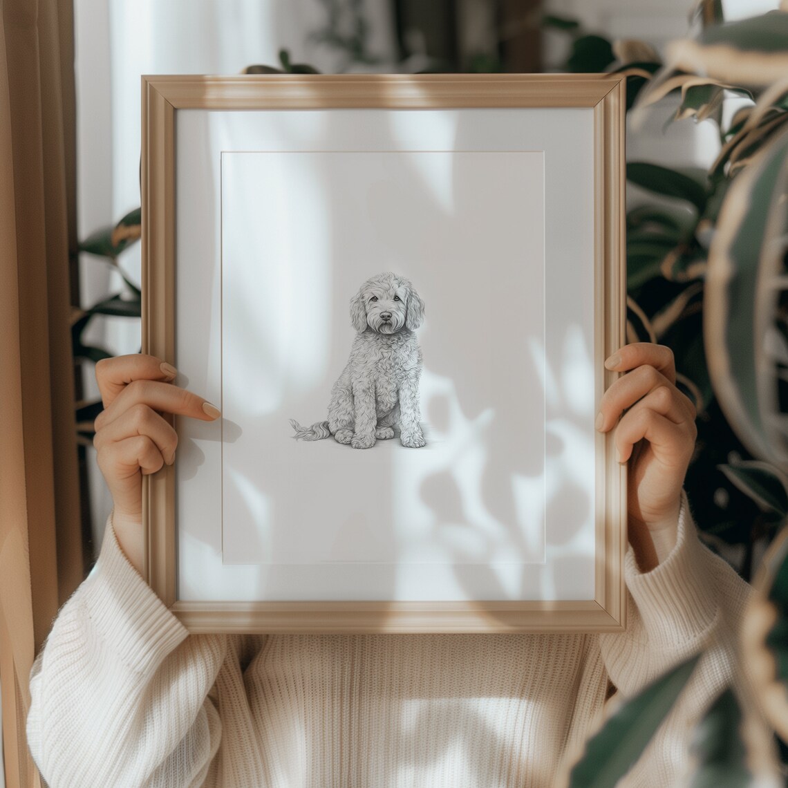 Goldendoodle Sketch Wall Art, Dog Drawing Print - Image 4