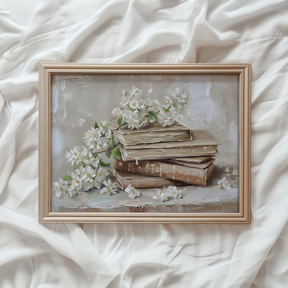 Light Academia Stack Of Books Art Print