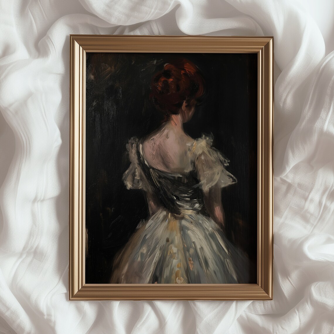 Moody Portrait Woman Vintage Dark Academia Art Print