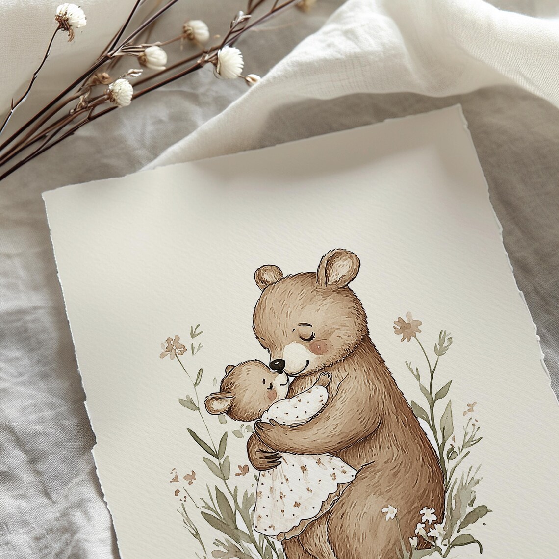Bear Nursery Print, Vintage Style Nursery Decor - Image 4