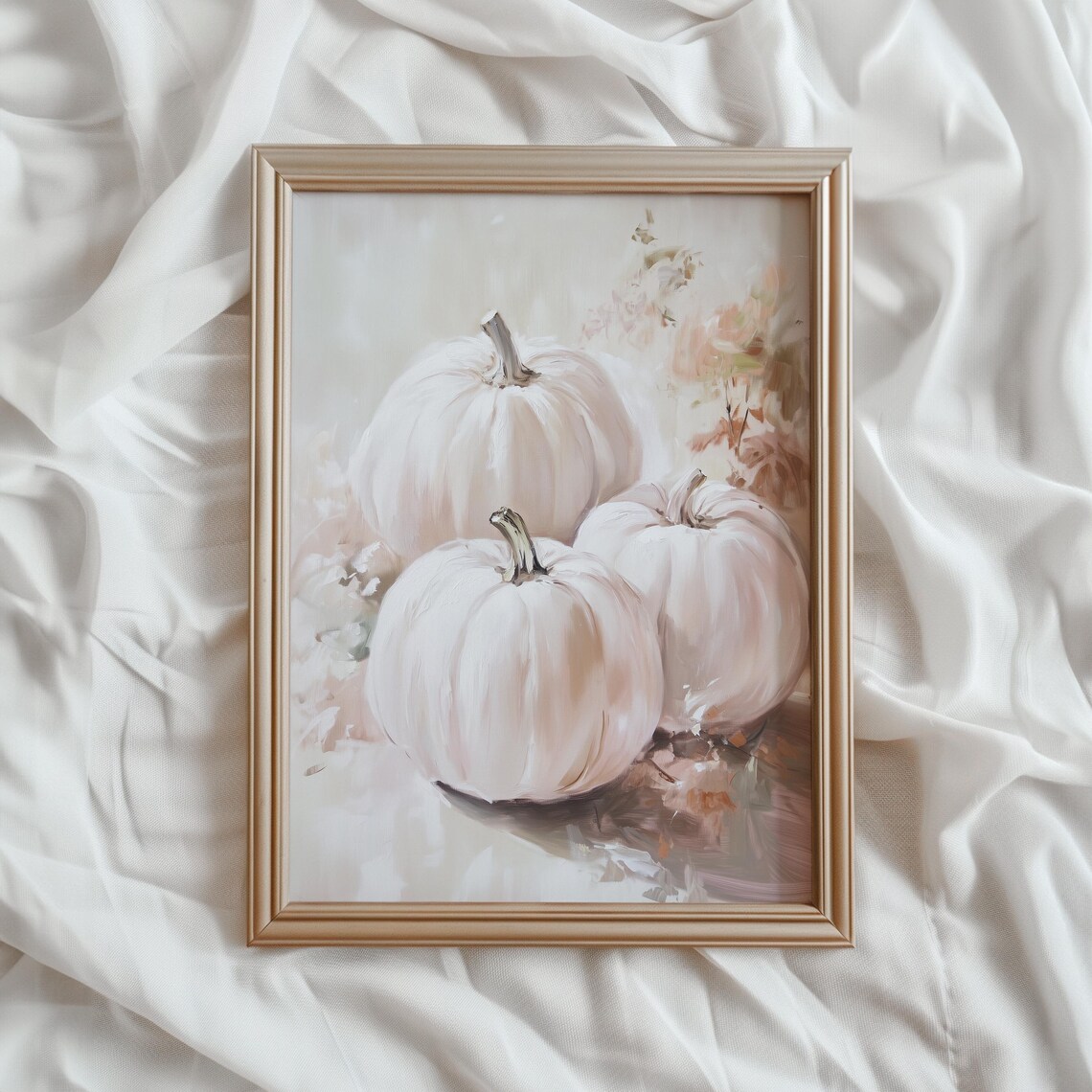 Pink Pumpkins Art Print, Pastel Halloween Decor - Image 2