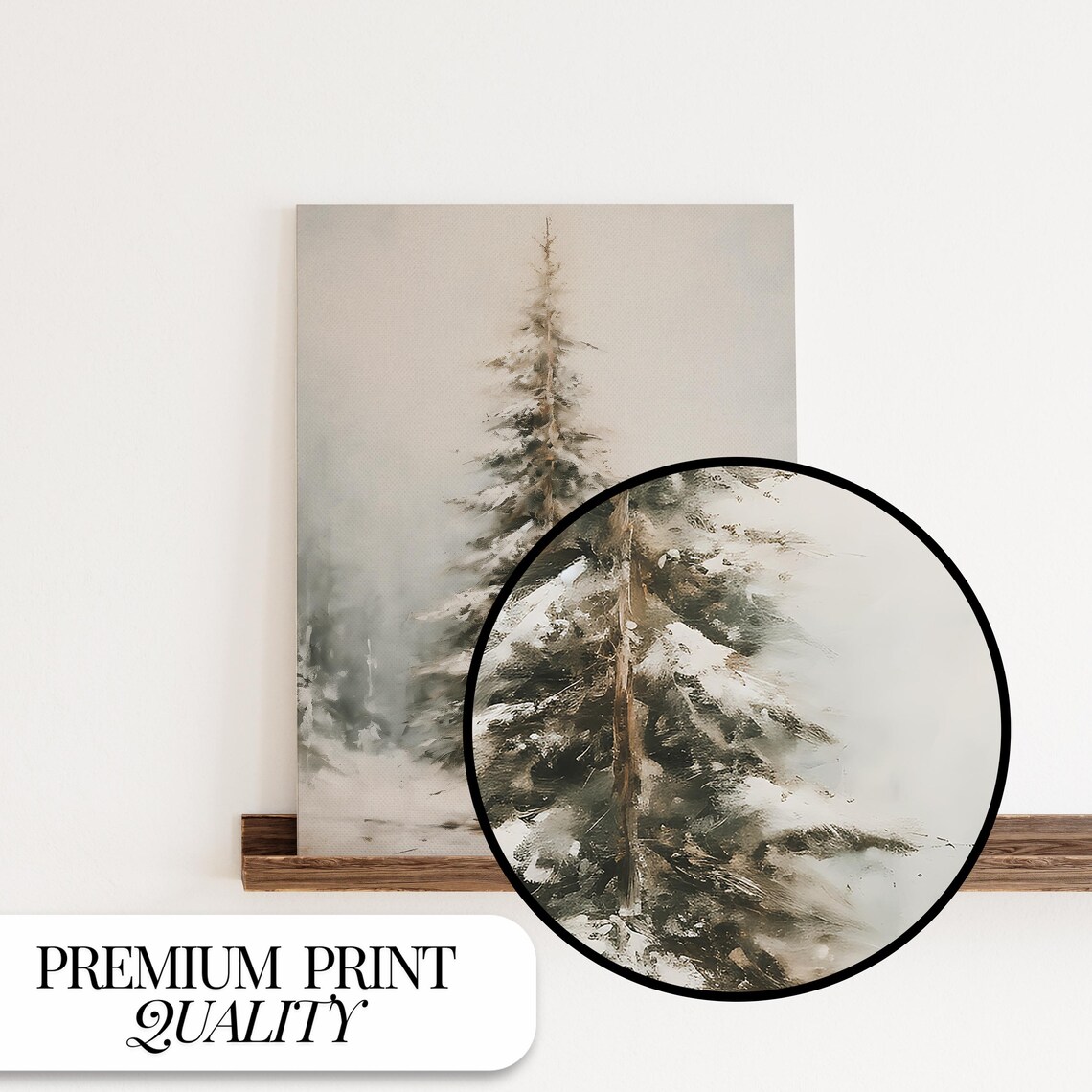 Winter Forest Print, Vintage Winter Landscape Art Print - Image 4