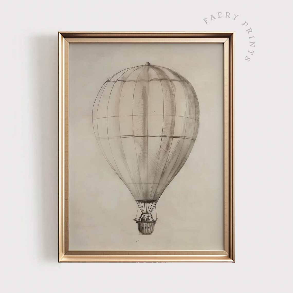Vintage Hot Air Balloon Art Print, Rustic Adventure - Image 5