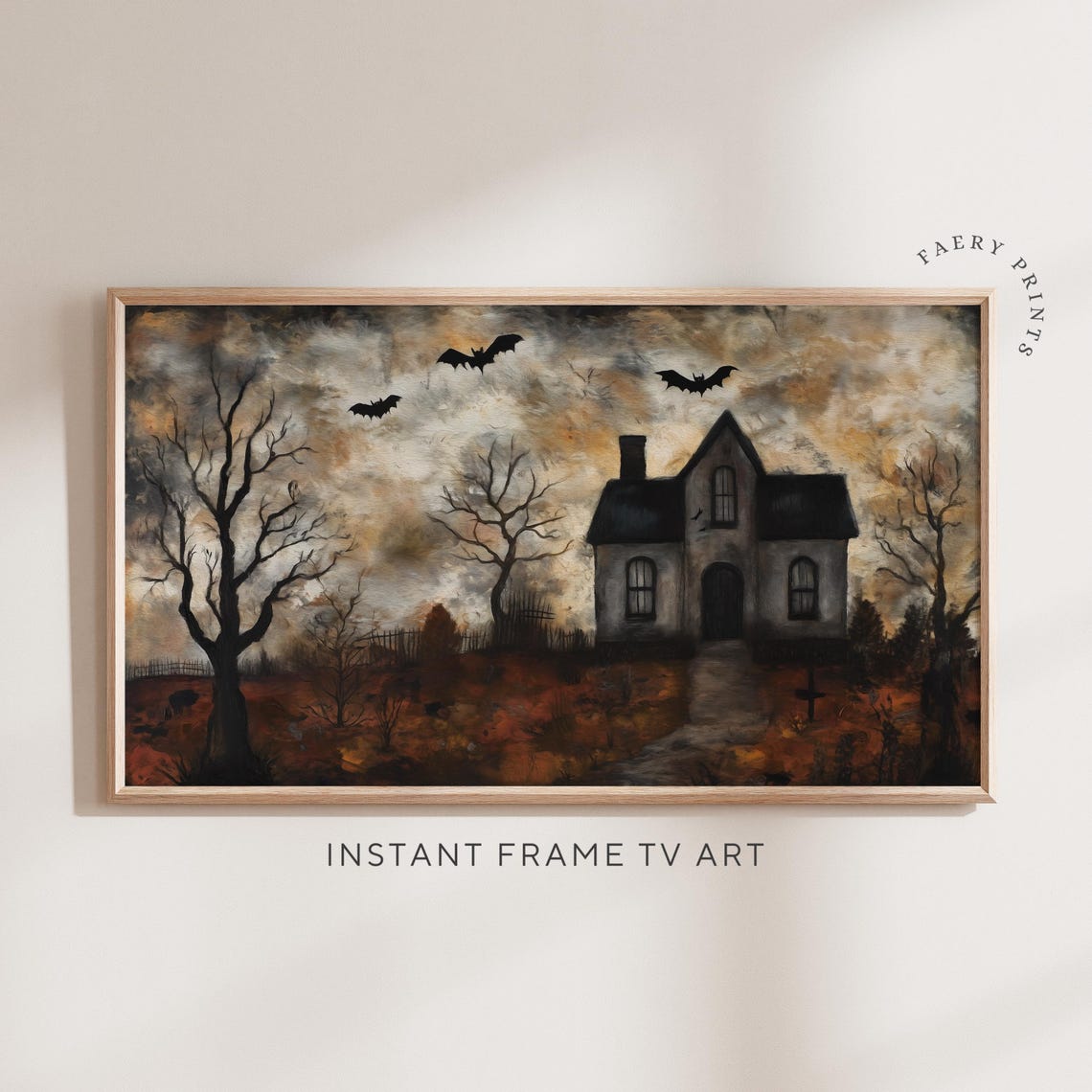 Haunted House Samsung Frame Tv Art Halloween For The Spooky Gothic Landscape Moody October S300