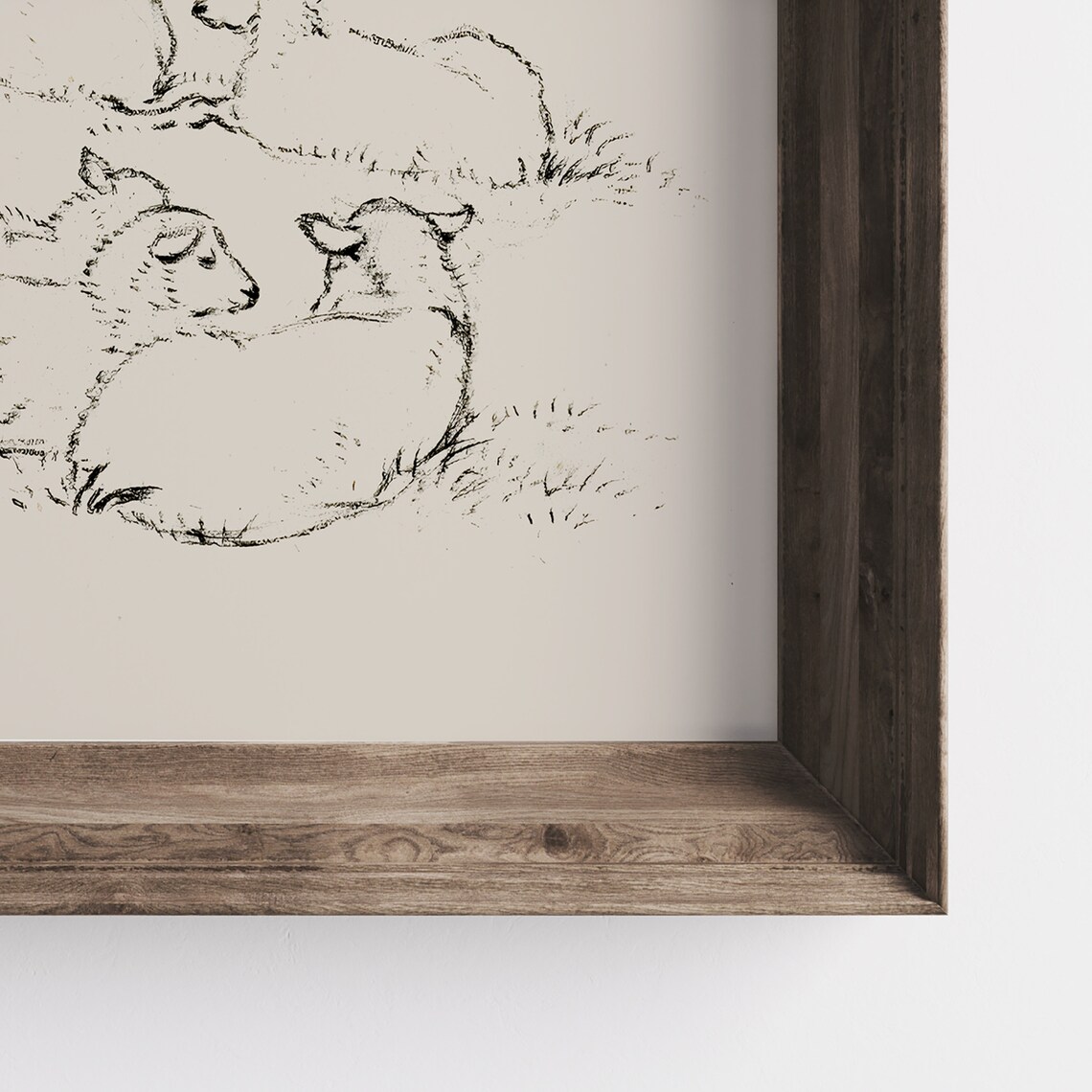 Vintage Sheep Nursery Animal Sketch Art Print - Image 4
