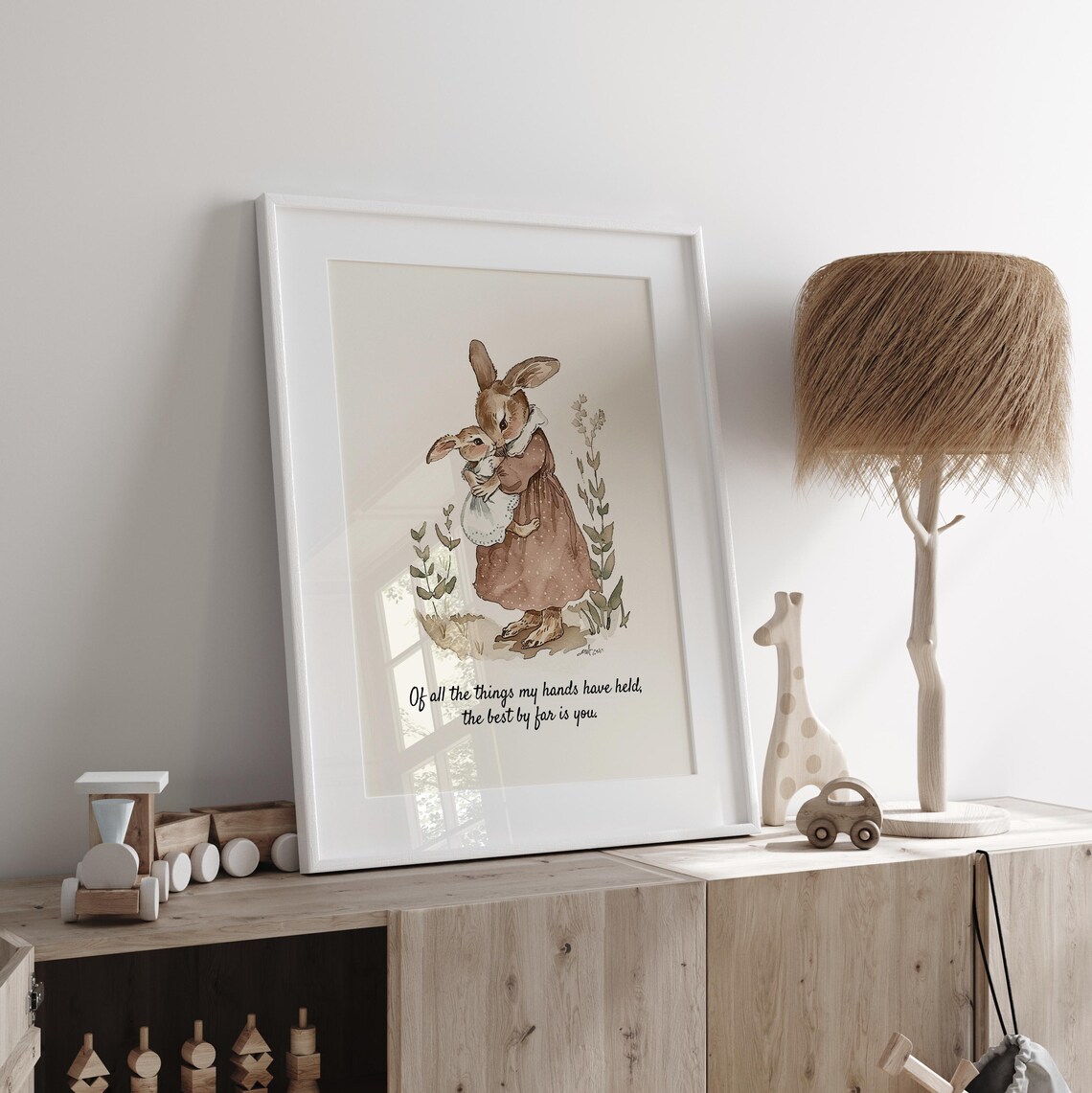 Rabbit Vintage Nursery Art Print, Cottagecore Decor - Image 4