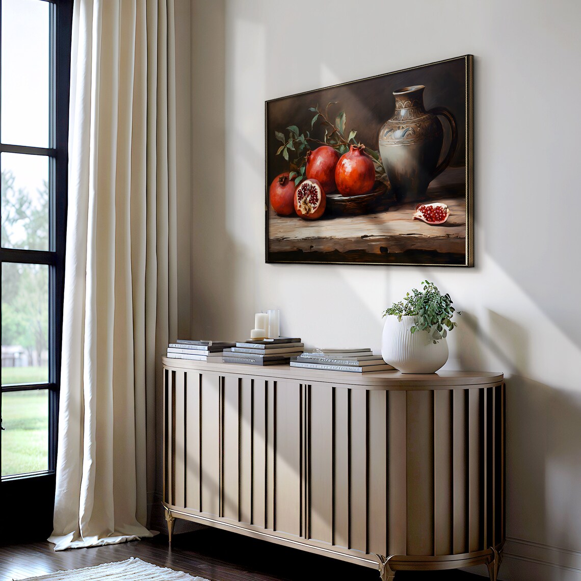 Pomegranate Print, Vintage Rustic Kitchen Art - Image 2