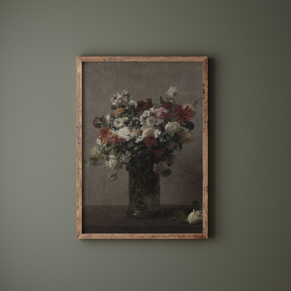 Moody Floral Painting Art Print, Dark Academia Wildflower - Image 4