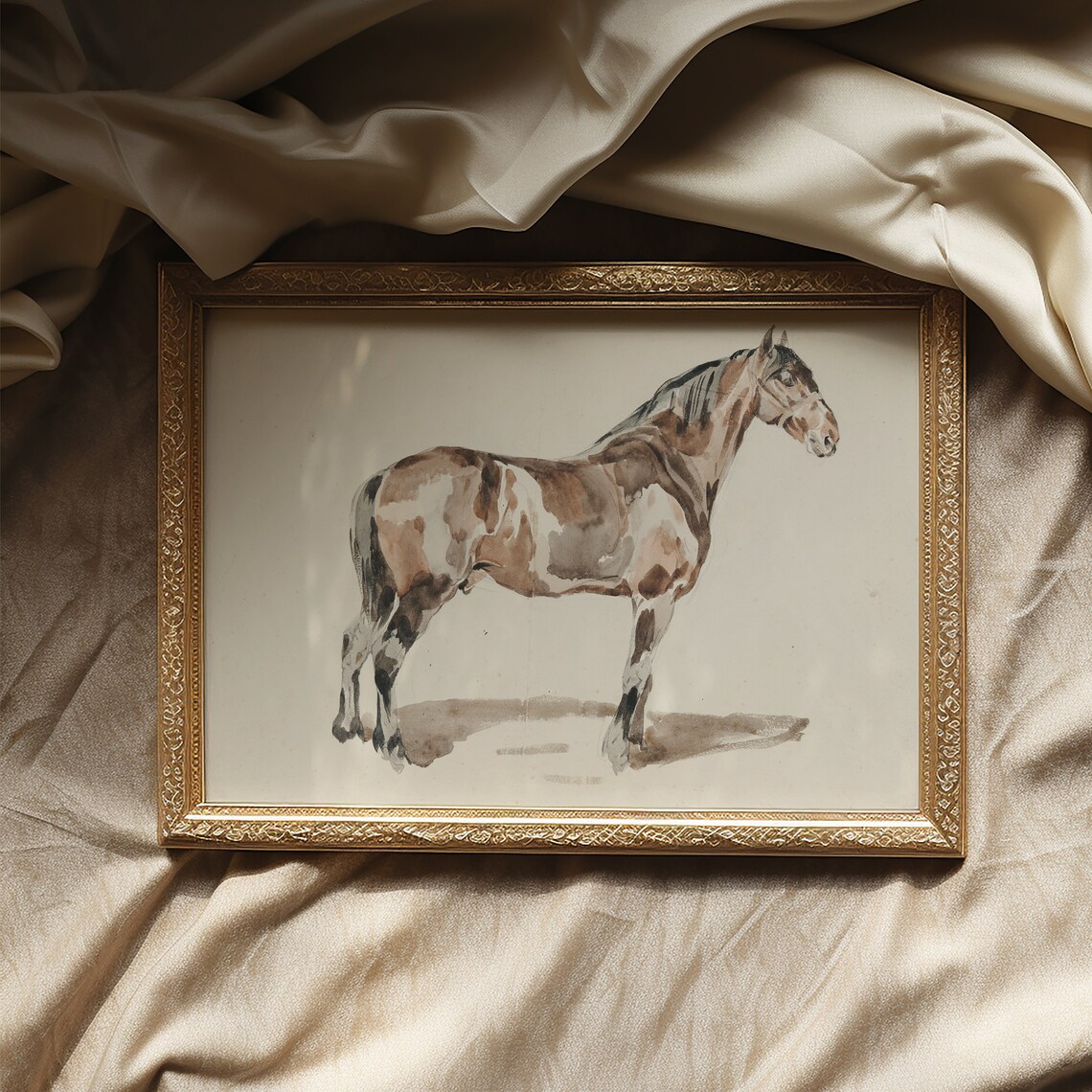 Horse Farmhouse Watercolor Art Print, Countryside Decor - Image 2