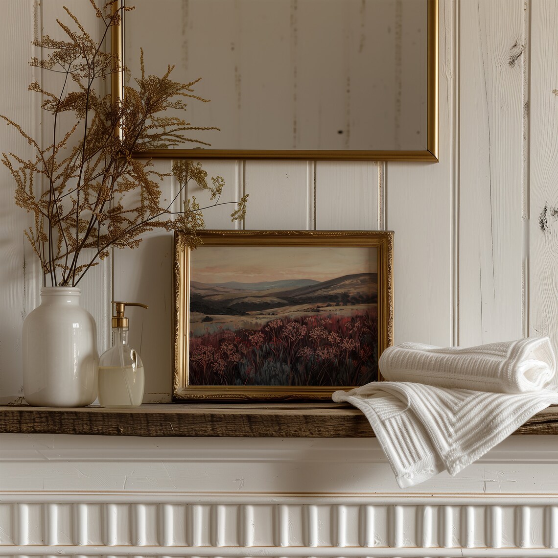 Moody Wildflower Landscape Vintage Wall Art Print - Image 3