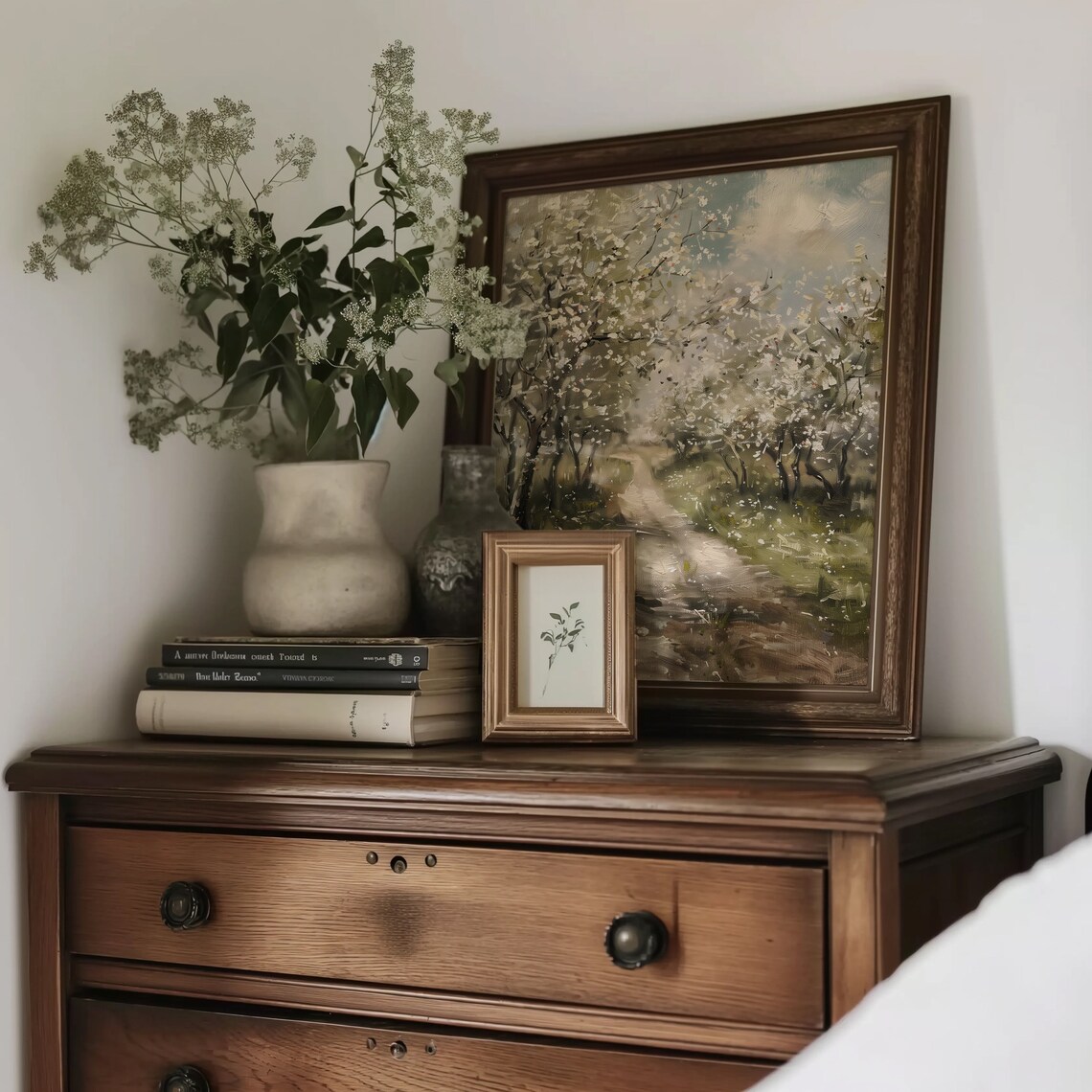 Spring Orchard Landscape Vintage Farmhouse Art Print - Image 3