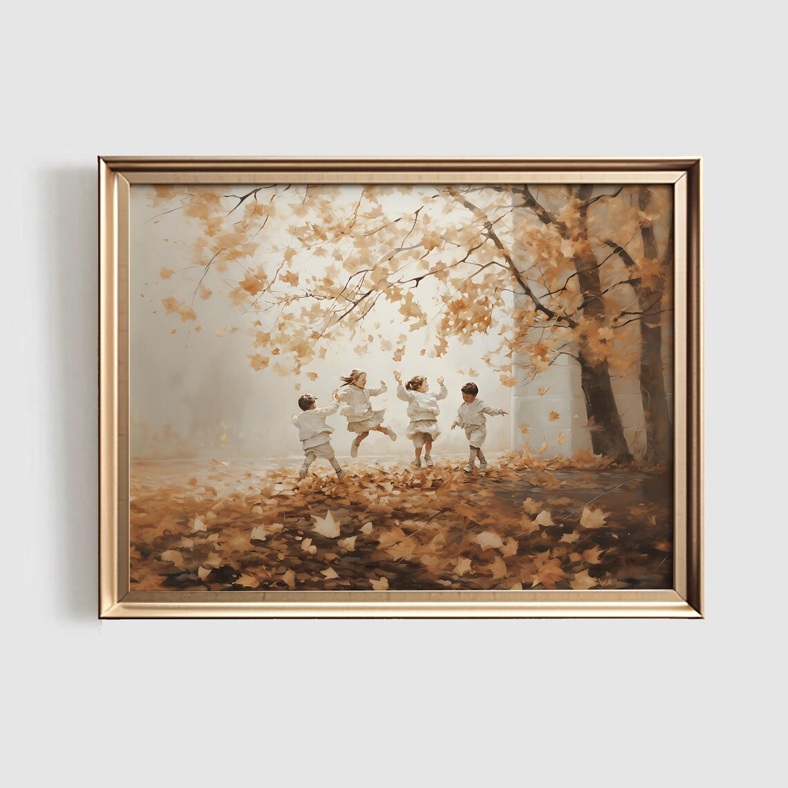 Autumn Leaves Vintage Style Fall Art Print