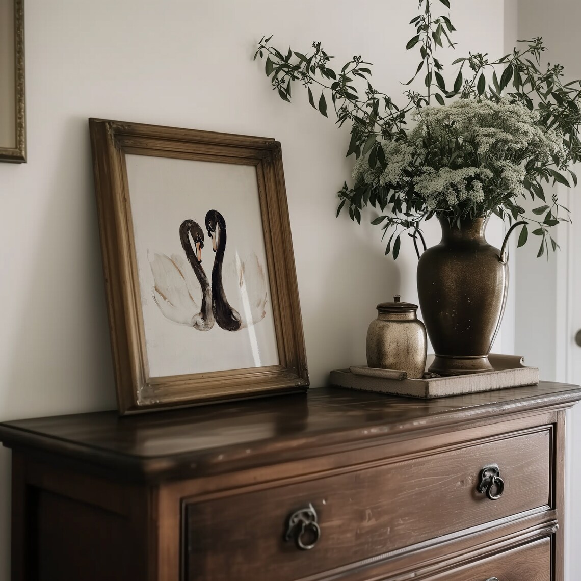 Swan Wall Art Print, Vintage Neutral Farmhouse - Image 4