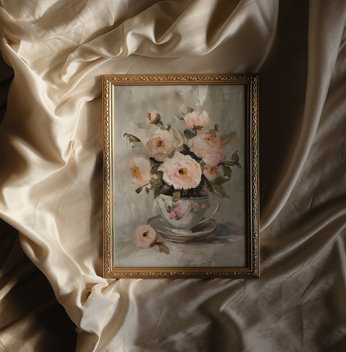 Flowers in a Teacup, Light Academia Art Print - Image 3