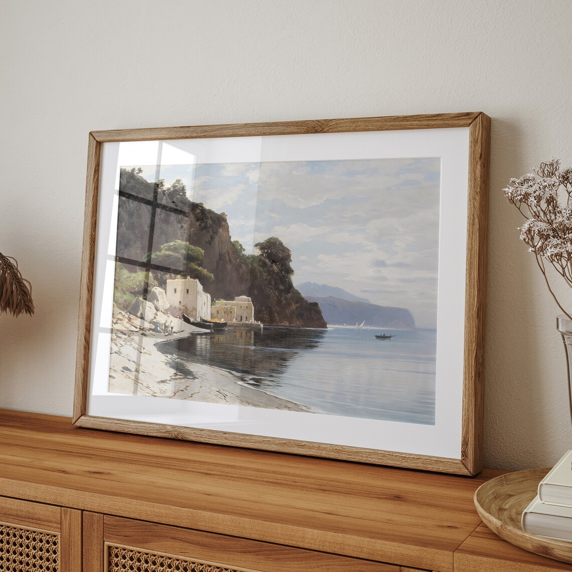 Vintage Amalfi Coast Travel Poster, Neutral Coastal Decor - Image 2