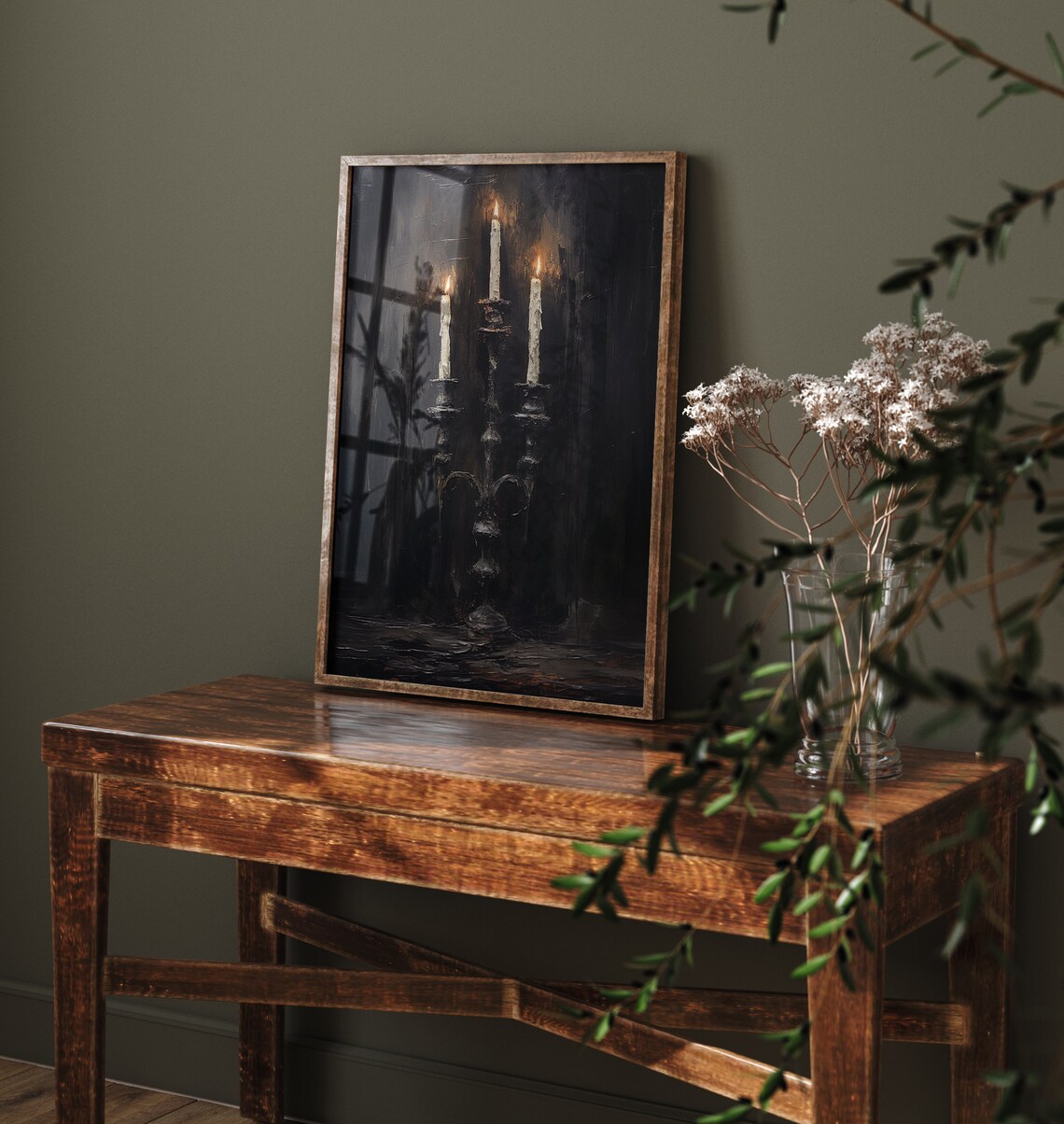 Halloween Candelabra Candle Art Print, Vintage Style - Image 4