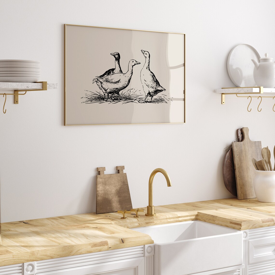 Goose Sketch Print, Vintage Nursery Wall Art - Image 2