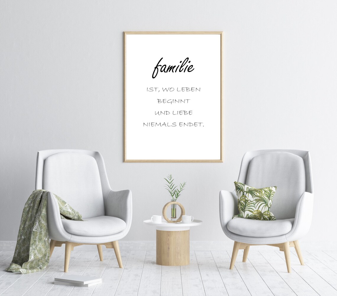 Familie Ist Wo Leben Beginnt German Family Love Quote Wall Art