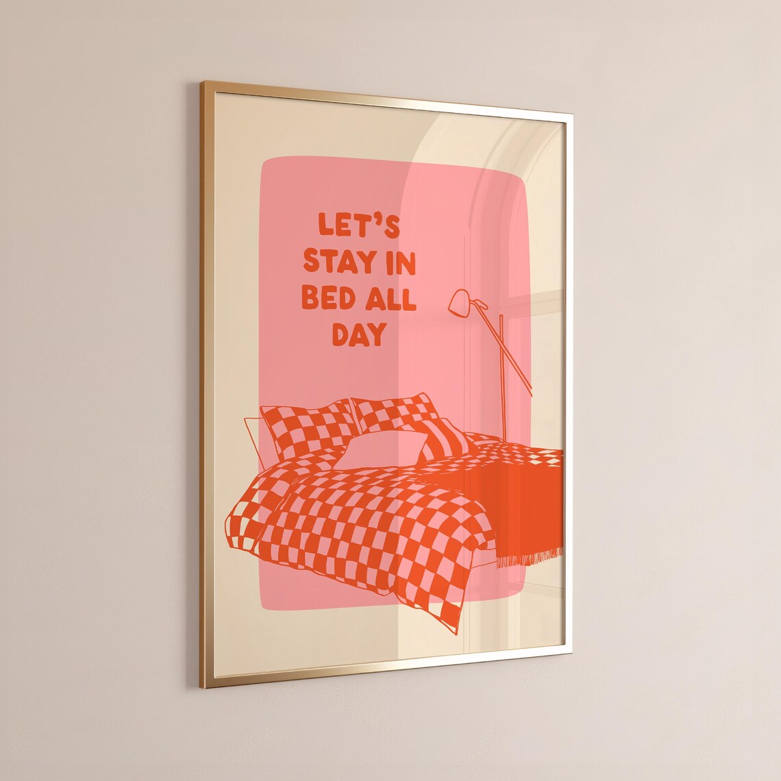 Lets Stay In Bed Bedroom Poster, Maximalist Decor - Image 4